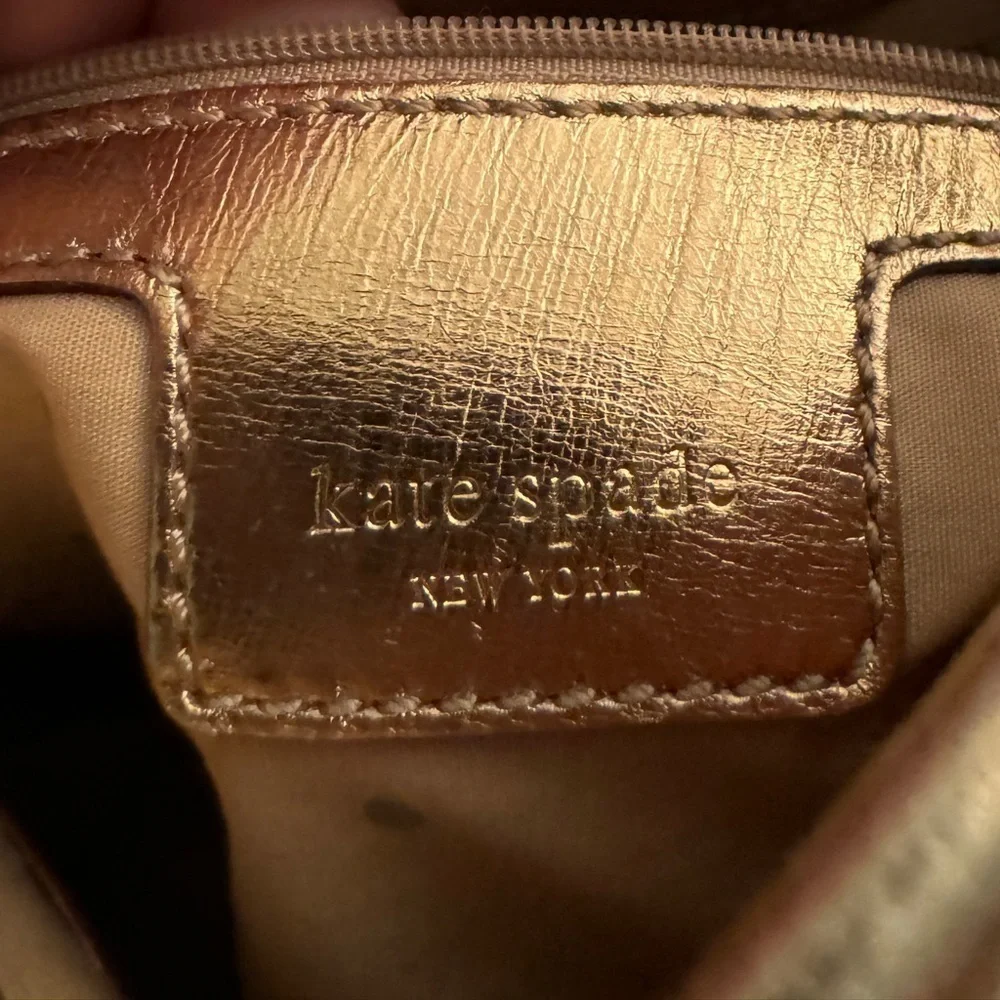 KATE SPADE ♠️ New York Gold Metallic Leather Hobo Shoulder Bag Purse